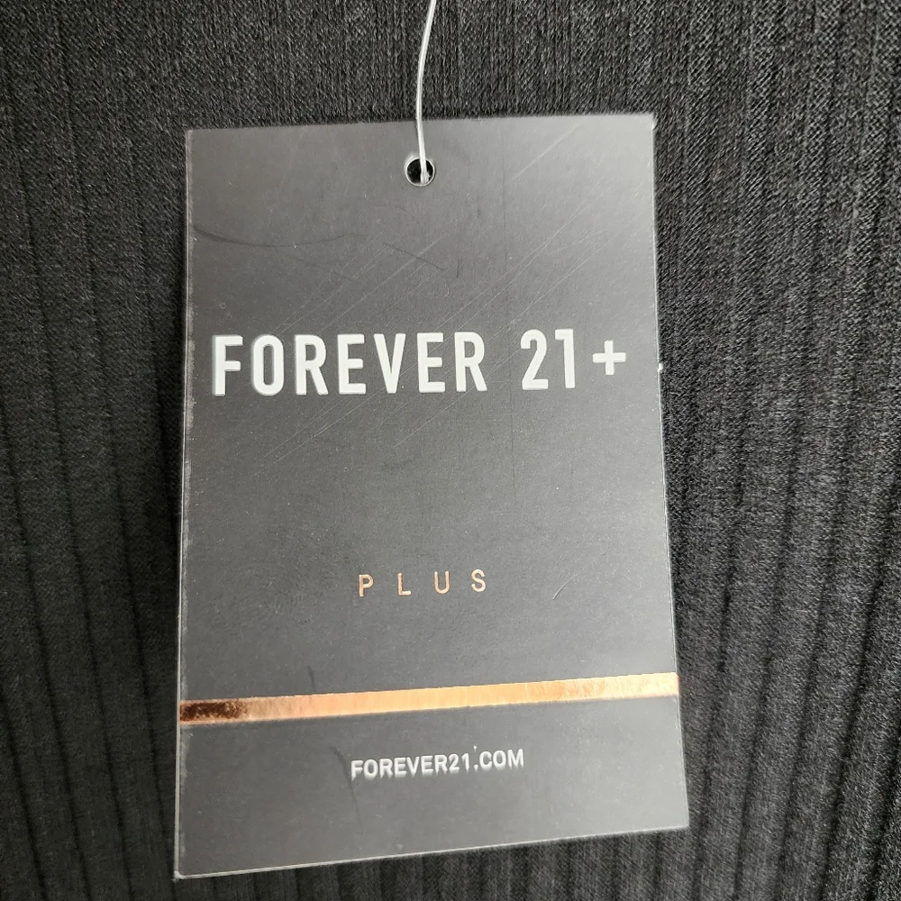 Forever 21 Plus Bodysuit Ribbed Black Knit Puff Long Sleeve NWT Size 2X - Picture 5 of 16